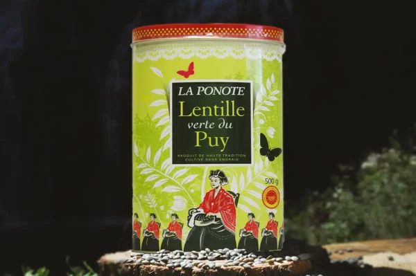 Les lentilles vertes du Puy en boîte fer